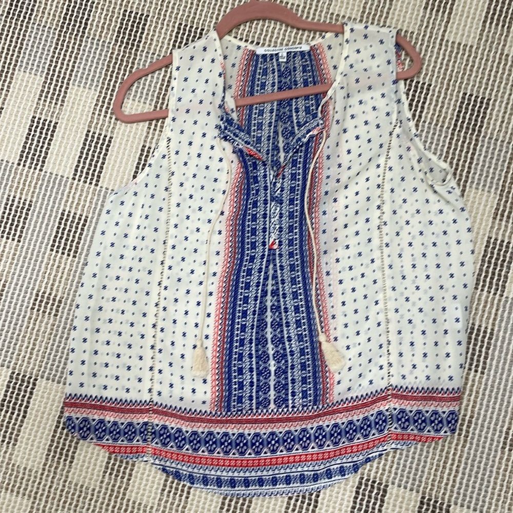 Collective concepts patterned sleeveless top